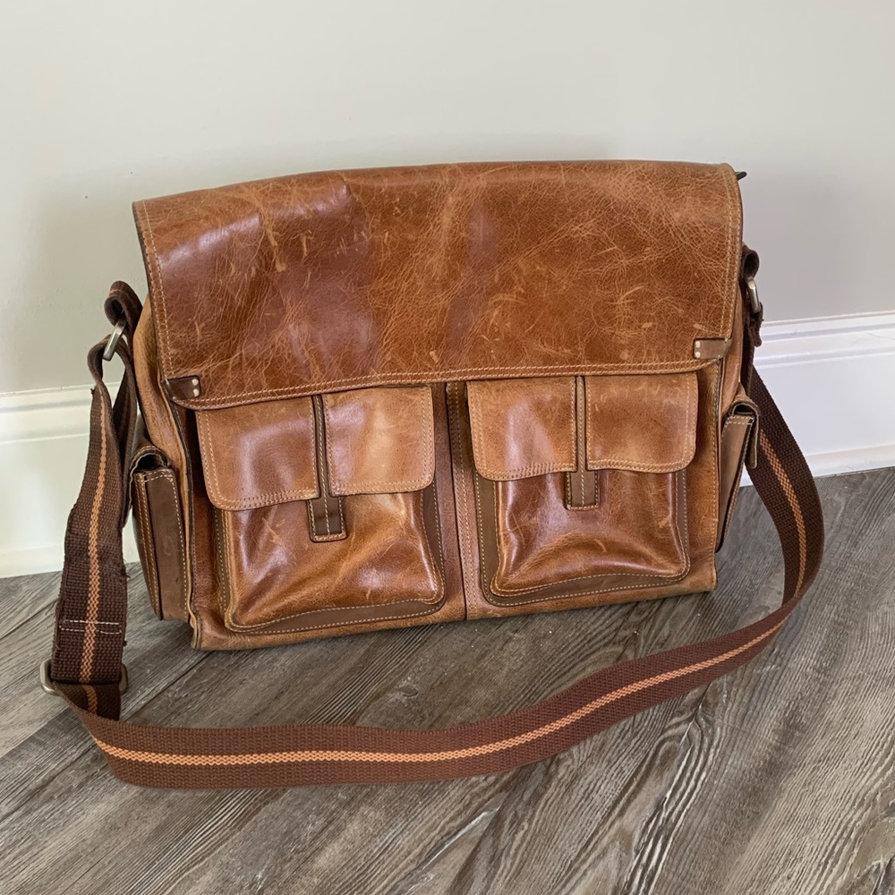 Fossil Leather Messenger Bag